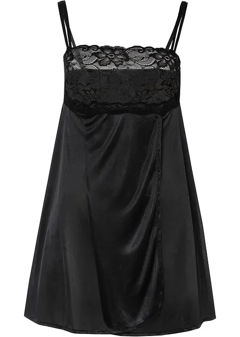 Negligé i glansigt material, bonprix