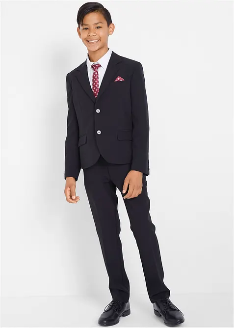 Kostym (4 delar) med skjorta och slips, bonprix