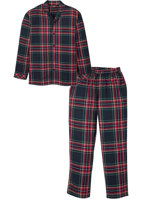 Flanellpyjamas med knappslå, bonprix