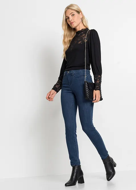 Långärmad topp av viskosmix, bonprix