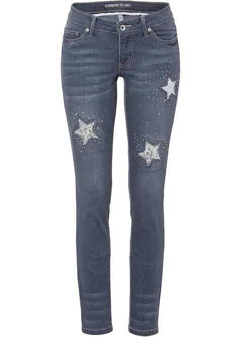 Skinny Jeans Low Waist, med stjärnor, bonprix