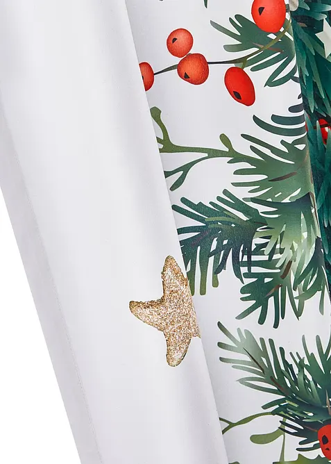 Gardinlängd med LED-belysning och vintrigt mönster (1-pack), bonprix