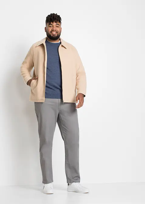 Finstickad tröja med rund halsringning och bomull, bonprix