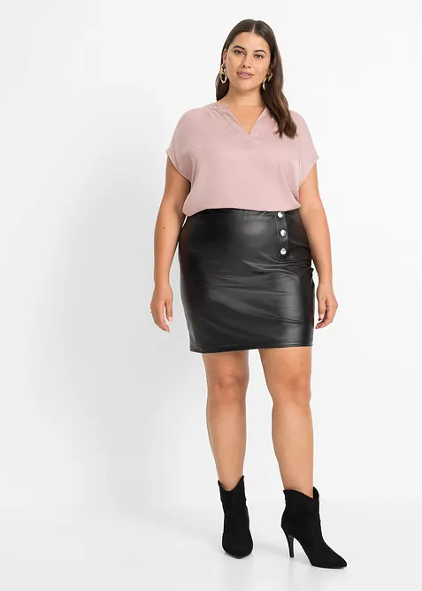 Ledig satinblus med &ouml;verskurna &auml;rmar, bonprix