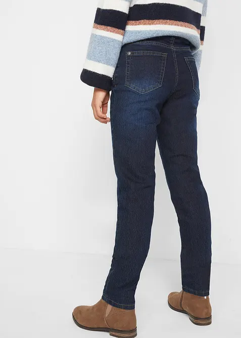 Termojeans med jerseyfoder, Mid Waist, bonprix