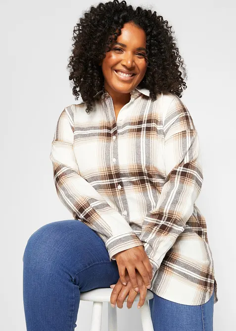 Flanellskjorta av ren bomull, bonprix