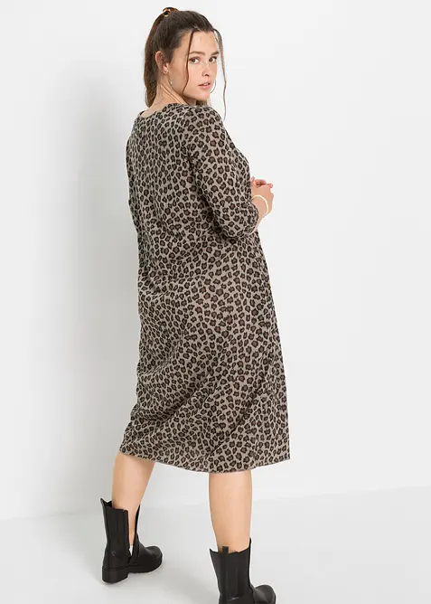 Trikåklänning i midilängd, bonprix