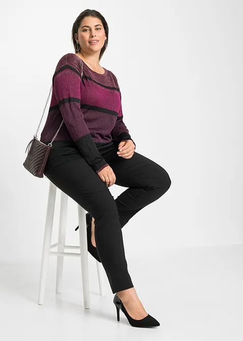 Finstickad tröja med glittrande garn och viskos, bonprix