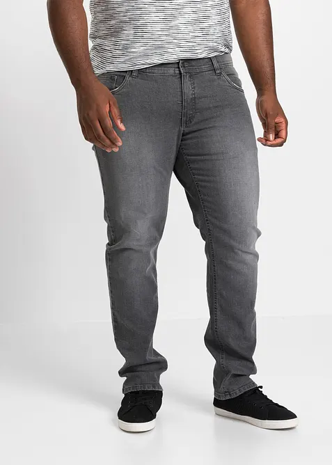 Stretchjeans med bekv&auml;mt snitt, normal passform, raka ben, bonprix