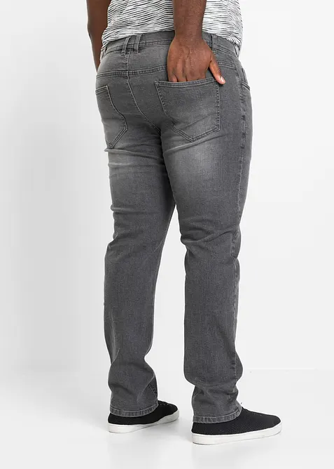 Stretchjeans med bekv&auml;mt snitt, normal passform, raka ben, bonprix