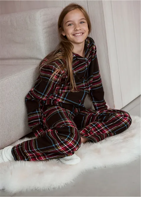 Pyjamas i mjuk flanell (2 delar), bonprix