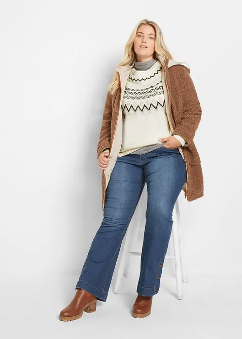 Höghalsad tröja med lusemönster, bonprix