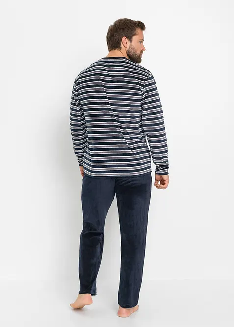 Långärmad pyjamas i mjuk plysch, bonprix