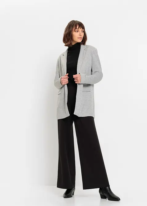 Lång jerseykavaj med fickor, bonprix