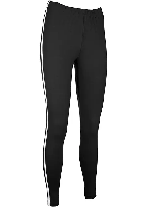 Ankellånga sportleggings med kontrastfärgade ränder, bonprix