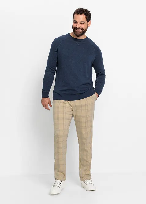 Finstickad tröja (2-pack) i bomull, bonprix