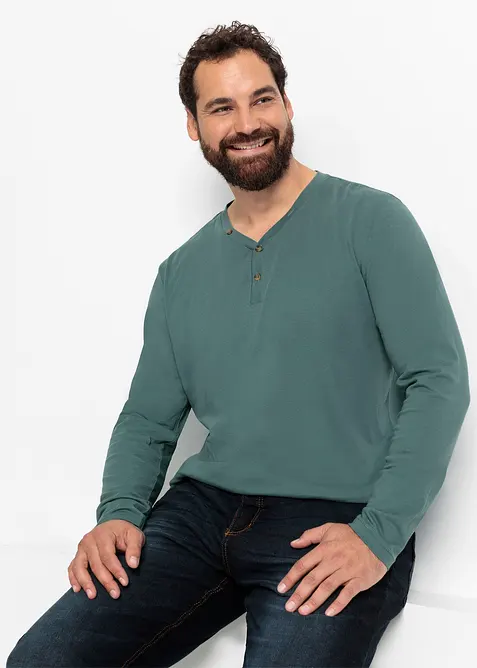 Långärmad farfarströja med ekologisk bomull (2-pack), bonprix