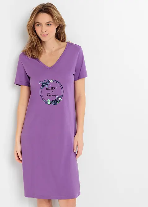 Kort nattlinne i bomull (2-pack), bonprix