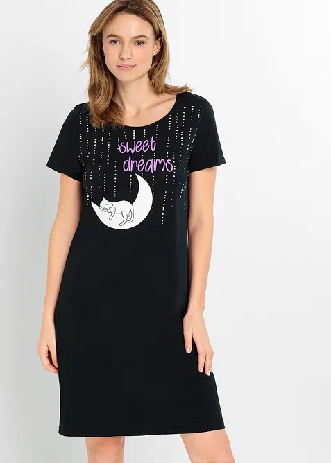 Kort nattlinne av ekologisk bomull, bonprix