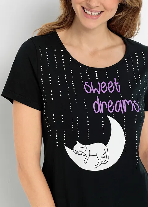 Kort nattlinne av ekologisk bomull, bonprix