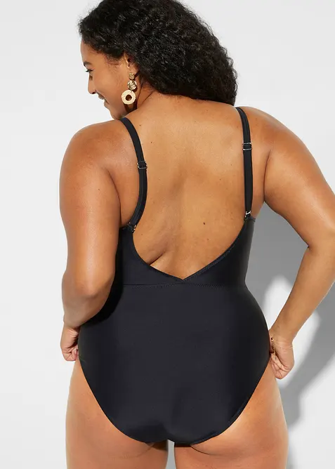 Baddräkt med cut-out och volanger, bonprix