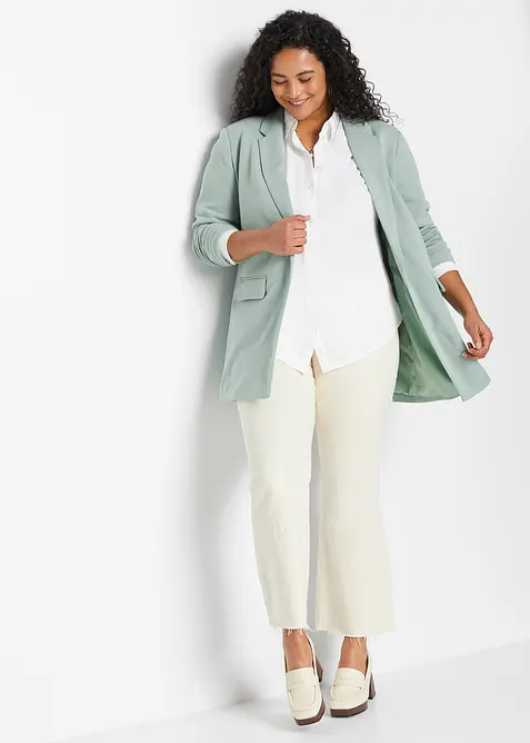 Lång jerseykavaj med fickor, bonprix