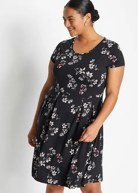 Jerseyklänning i viskosmix, bonprix