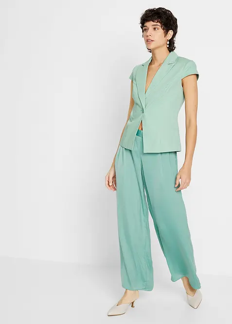 Kortärmad kavaj i bomullssatin, bonprix