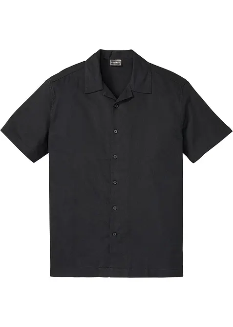 Kortärmad skjorta med lin, Loose Fit, bonprix