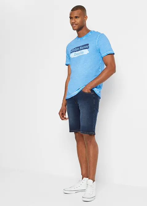 Stretchiga jeansshorts (2-pack), Regular Fit, bonprix