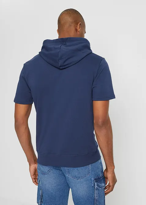 Kort&auml;rmad sweatshirt med huva, bonprix