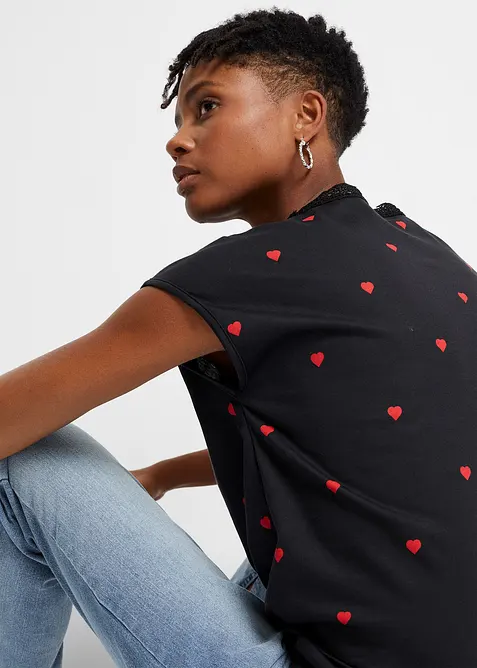 M&ouml;nstrad topp av ren bomull, bonprix