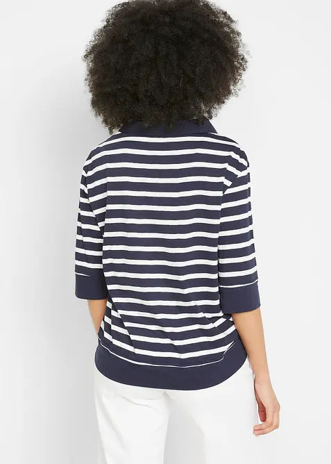 Pikétröja av bomulls- och viskosmix, bonprix