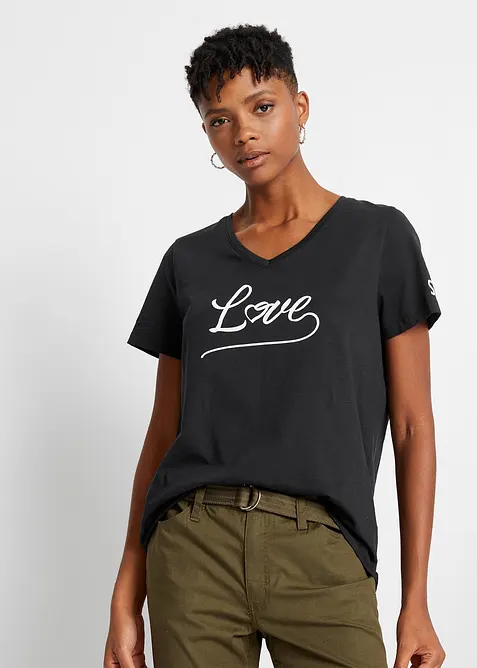 T-shirt med tryck, bonprix