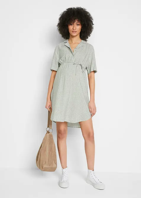 Mamma-/amningsblusklänning i böljande viskos, bonprix