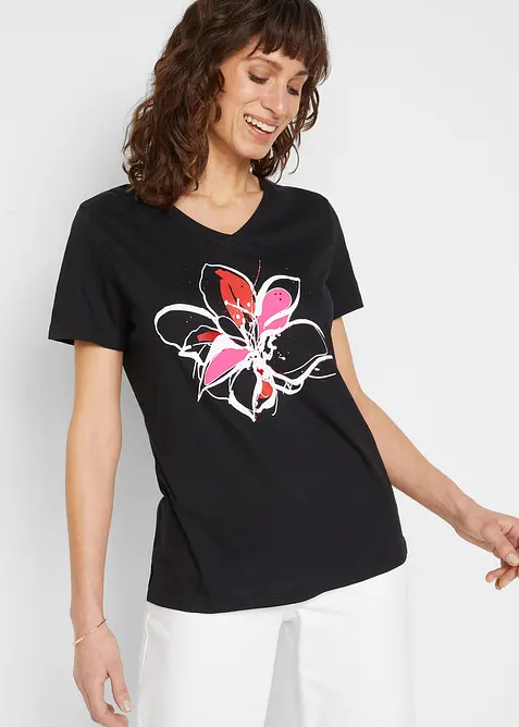 T-shirt med blommigt tryck, bonprix