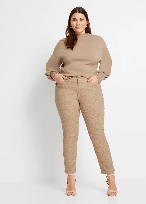 Stickad tr&ouml;ja med ballong&auml;rmar, bonprix