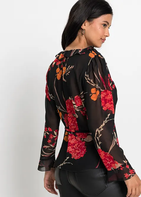 Omlottblus i chiffong, bonprix