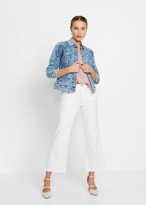 Ledig satinblus med &ouml;verskurna &auml;rmar, bonprix