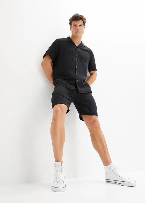 Kort&auml;rmad muslinskjorta, bonprix