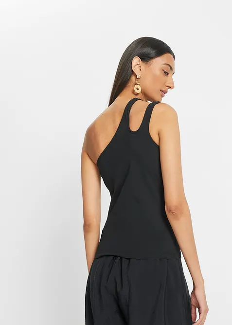 Cold shoulder-linne med ekologisk bomull, bonprix