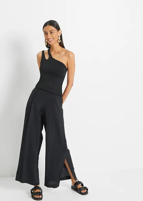 Cold shoulder-linne med ekologisk bomull, bonprix