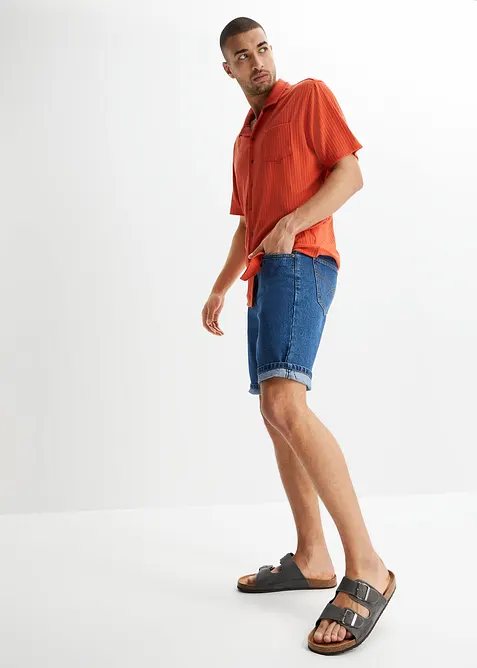 Jeansshorts med t&ouml;jbar midja Classic Fit, bonprix