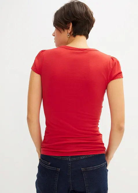 Topp med knappsl&aring; i ekologisk bomull, bonprix