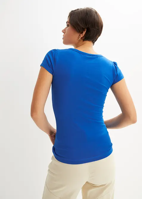 Topp med knappsl&aring; i ekologisk bomull, bonprix