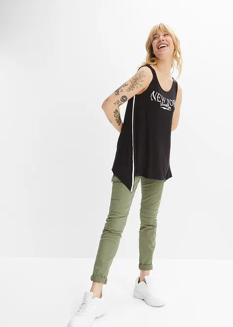 Långt linne av mjuk viskos, bonprix