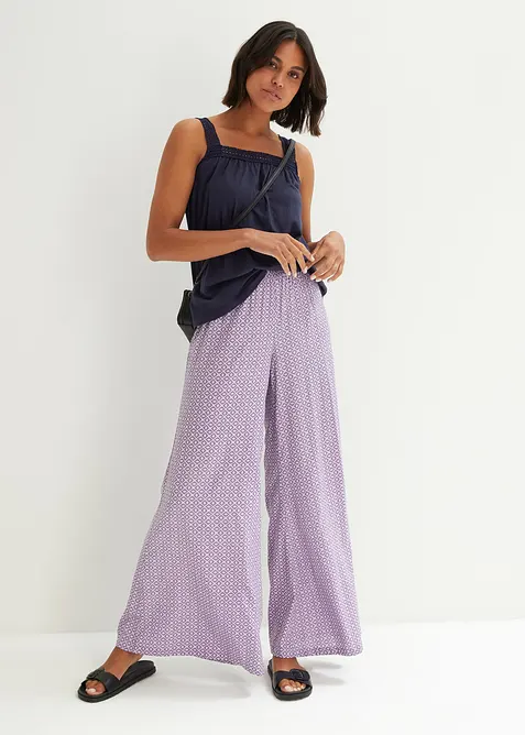 Avslappnat linne med axelband i spets, bonprix