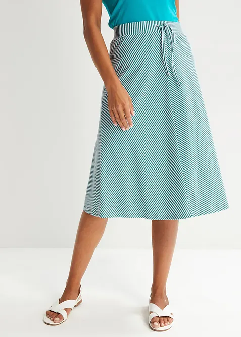 Kn&auml;l&aring;ng randig jerseykjol, bonprix