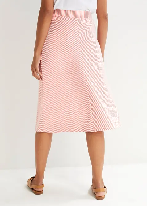 Knälång randig jerseykjol, bonprix