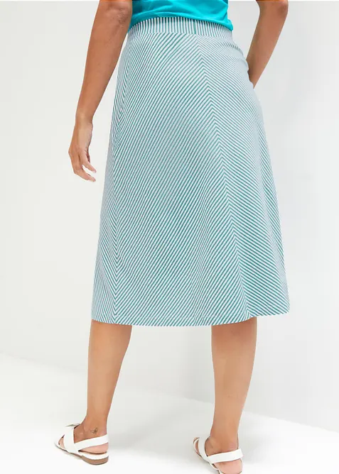 Kn&auml;l&aring;ng randig jerseykjol, bonprix